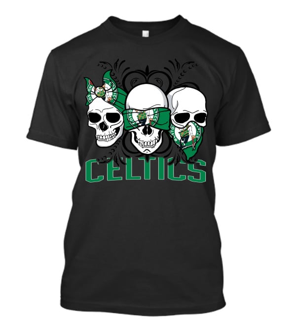 3 Skull Celtics Boston Bandana T-Shirt
