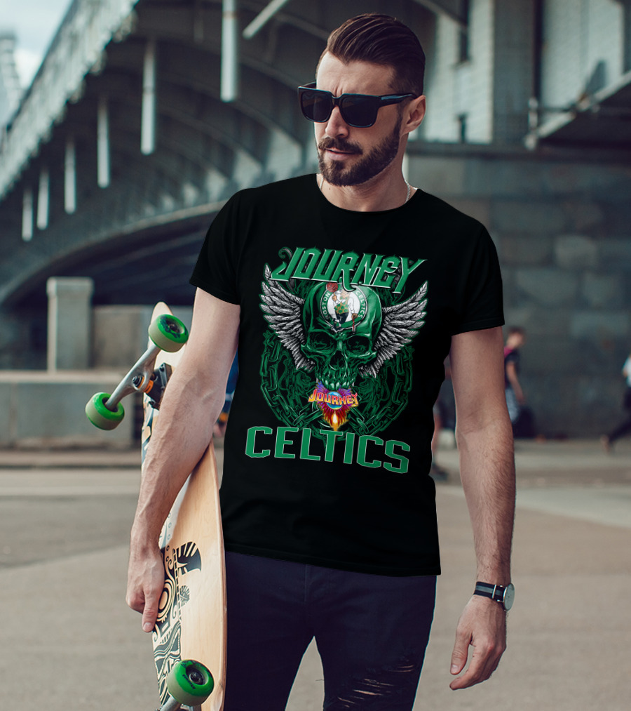 Journey Celtics Boston Celtics Skull Wings T-Shirt