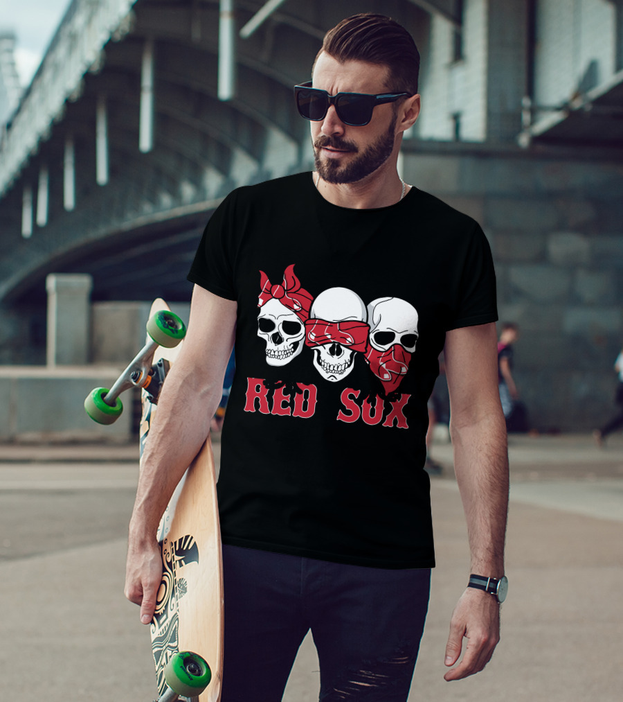 Red Sox Three Skull T-Shirt