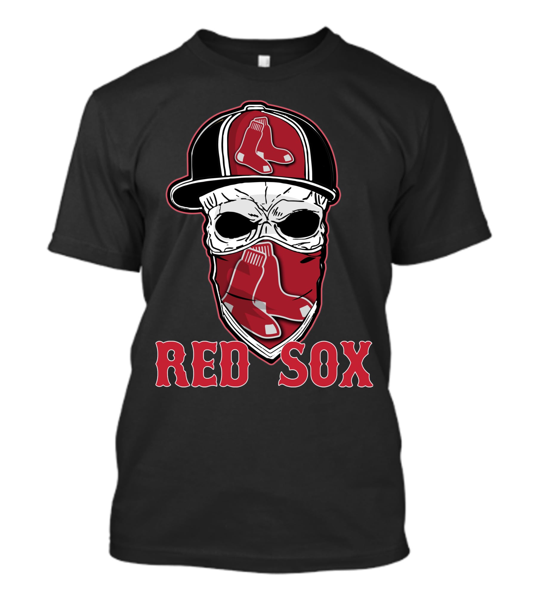 Boston Red Sox Skull Hat Design With Sox T-Shirt