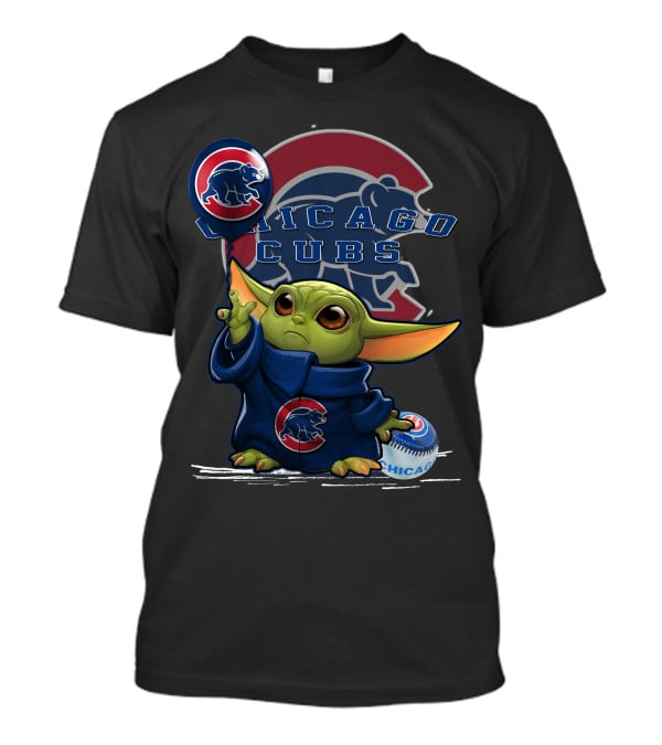 Chicago Cubs Yoda Holding Baseball Balloon T-Shirt