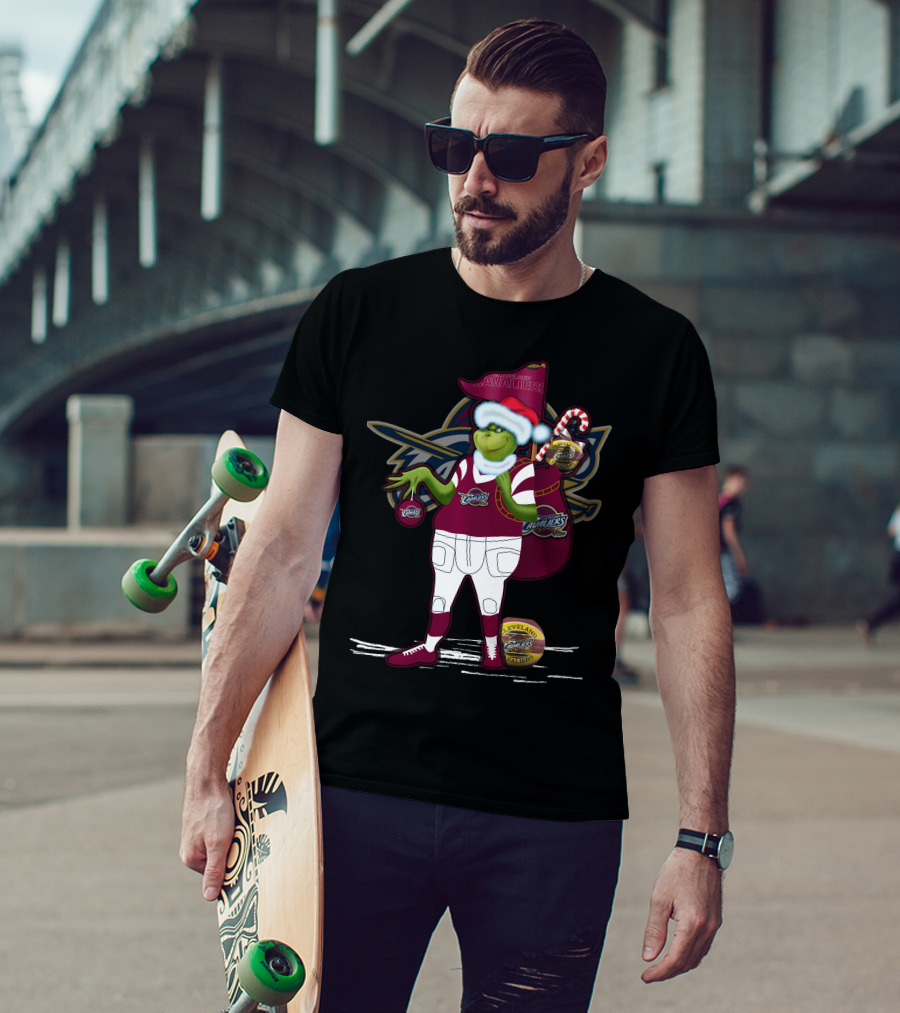 Grinchxmas Cleveland Cavaliers Holiday Basketball Fan Merchandise T-Shirt