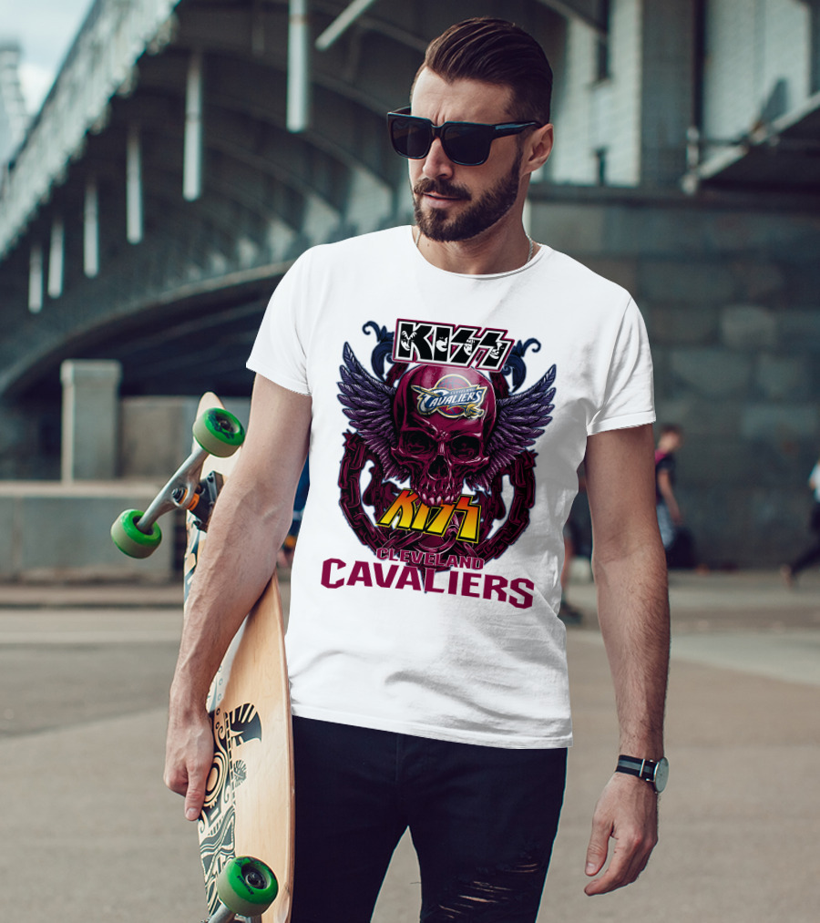 Kiss Cleveland Cavaliers Skull Wings T-Shirt