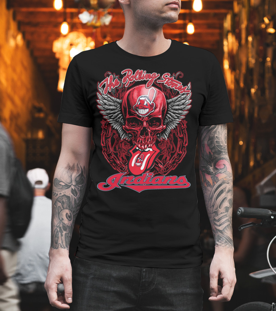 The Rolling Stones Indians Skull With Wings And Chains T-Shirt
