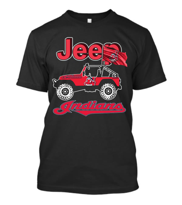 Jeep Indians Cleveland Red Offroad Vehicle Flag T-Shirt