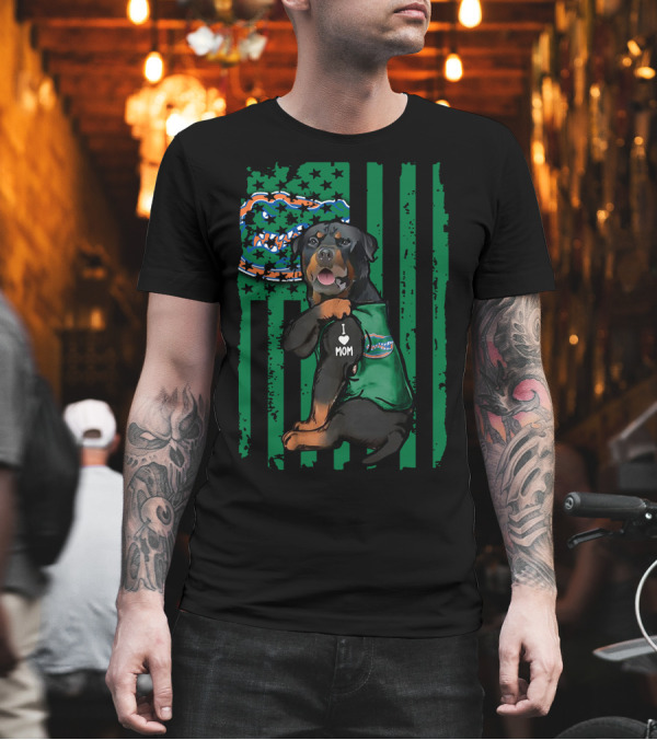 Rottweiler I Love Mom Florida Gators Fan Flag T-Shirt Rottweiler I Love Mom Florida Gators Fan Flag T-Shirt