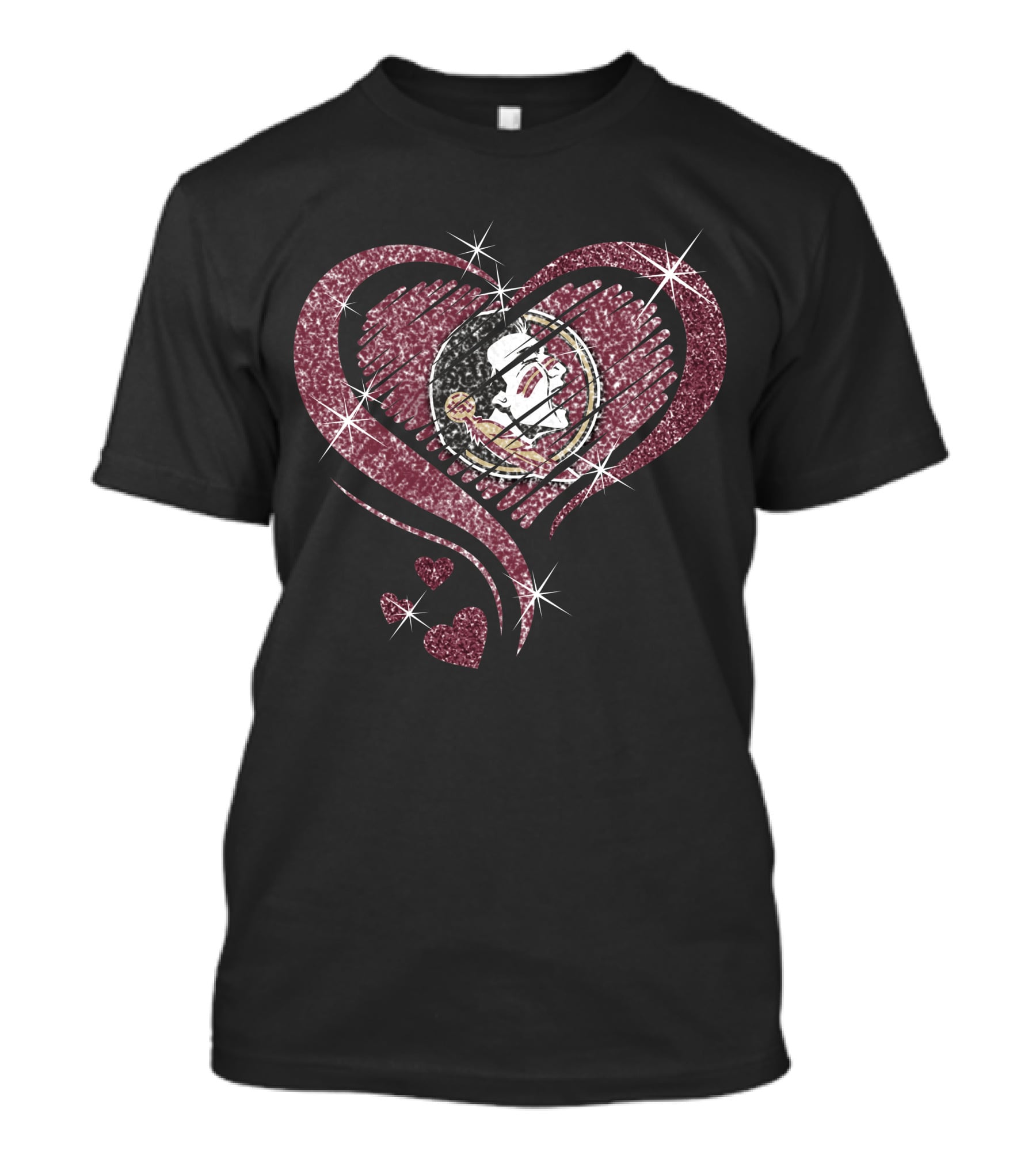 Heart Diamond Florida State Seminoles Glitter T-Shirt