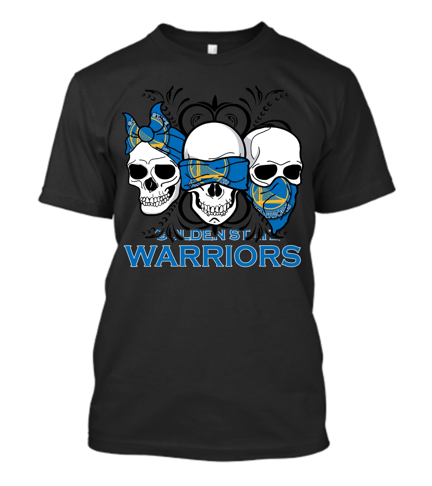 Golden State Warriors Three Skulls Bandana Style T-Shirt