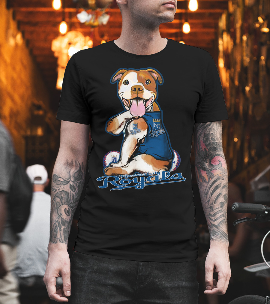 Kansas City Royals Pittbull Mascot Playful Baseball T-Shirt