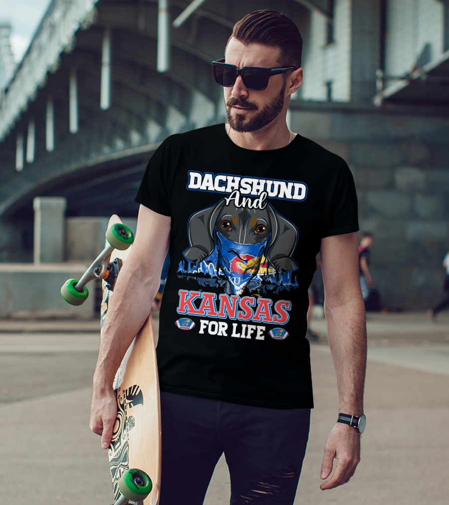 Dachshund And Kansas For Life Jayhawks KU Spirit T-Shirt
