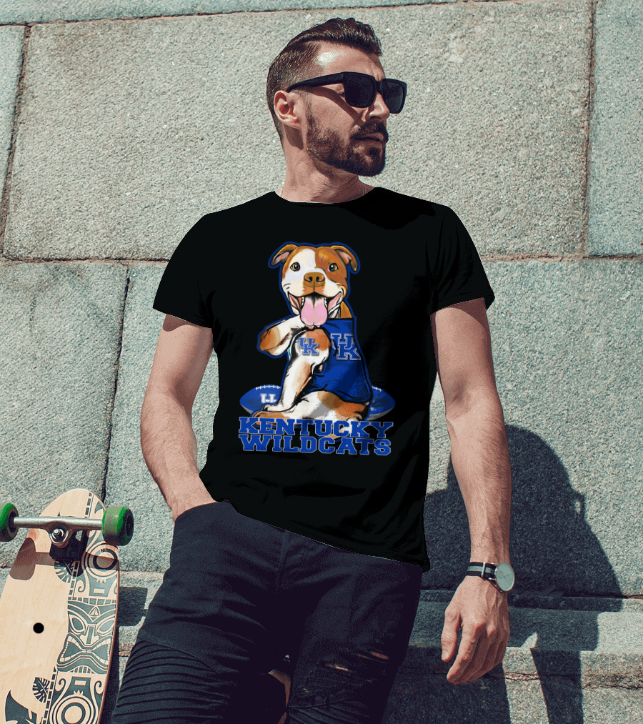 Kentucky Wildcats UK Pitbull Football Fan T-Shirt