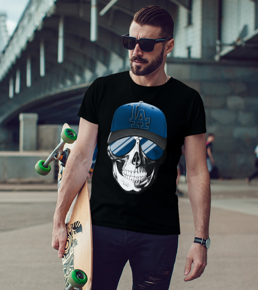 Skull Los Angeles Dodgers LA Cap Sunglasses T-Shirt