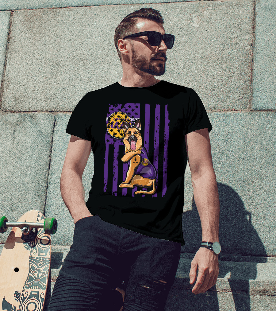 German Shepherd Los Angeles Lakers Fan Mom T-Shirt