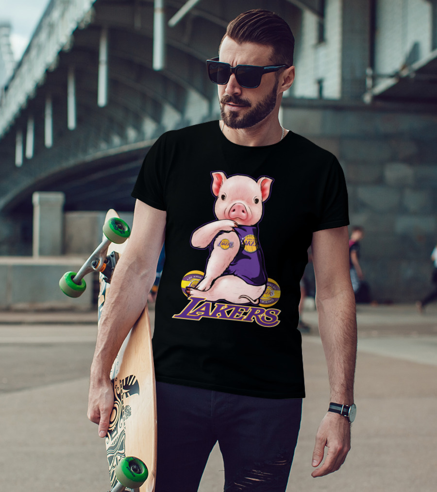 Los Angeles Lakers Pig In Team Jersey T-Shirt