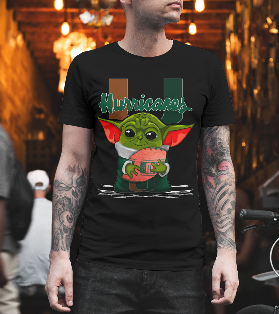 Yoda Miami Hurricanes Football Enthusiast T-Shirt