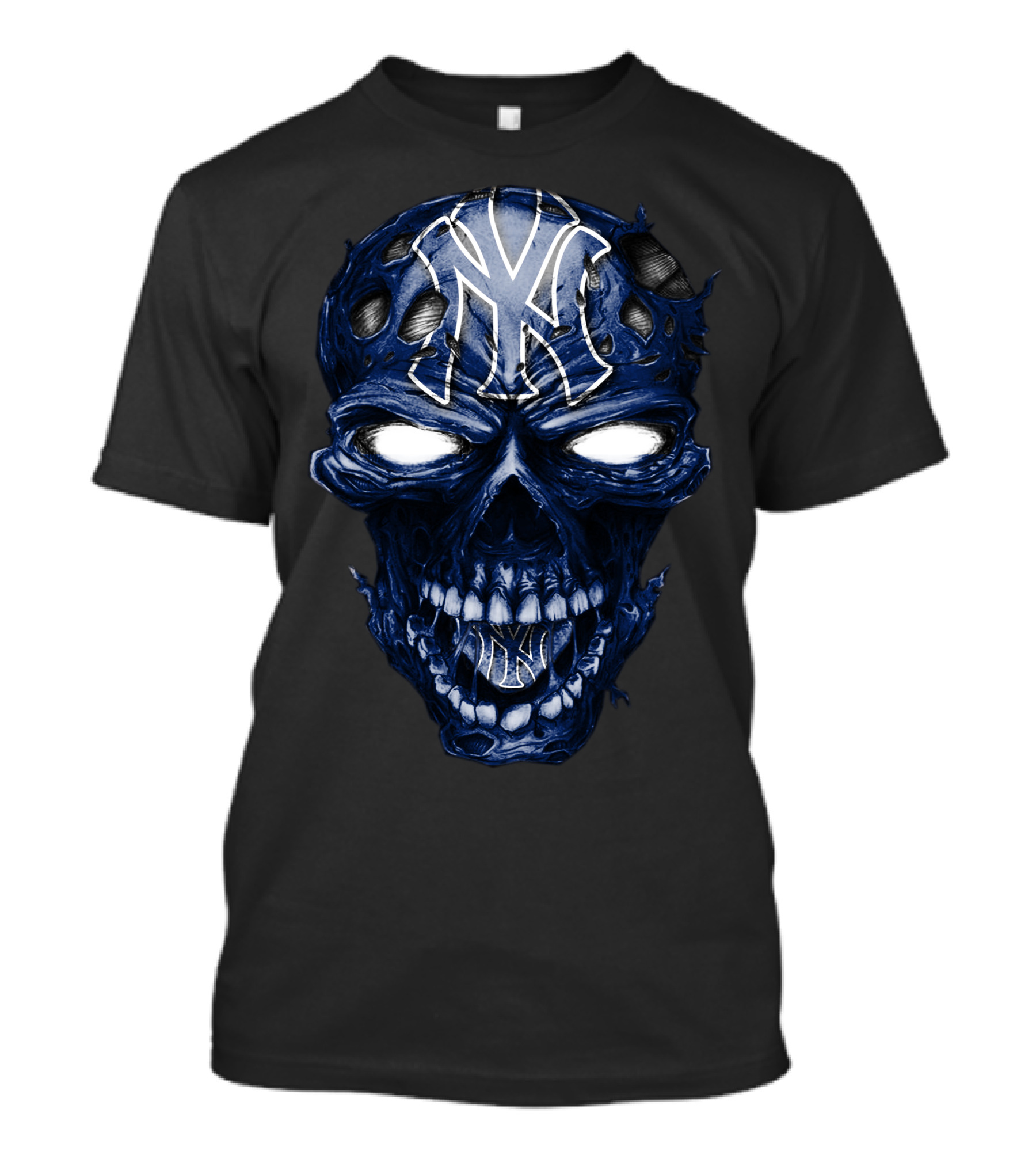 Skull New York Yankees Emblem With Grinning T-Shirt