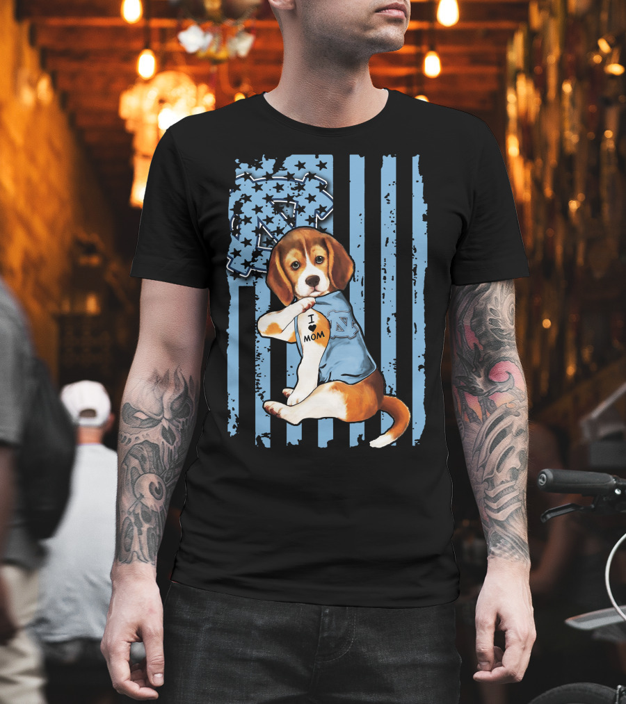 I ❤️ Mom Beagle North Carolina Tar Heels T-Shirt
