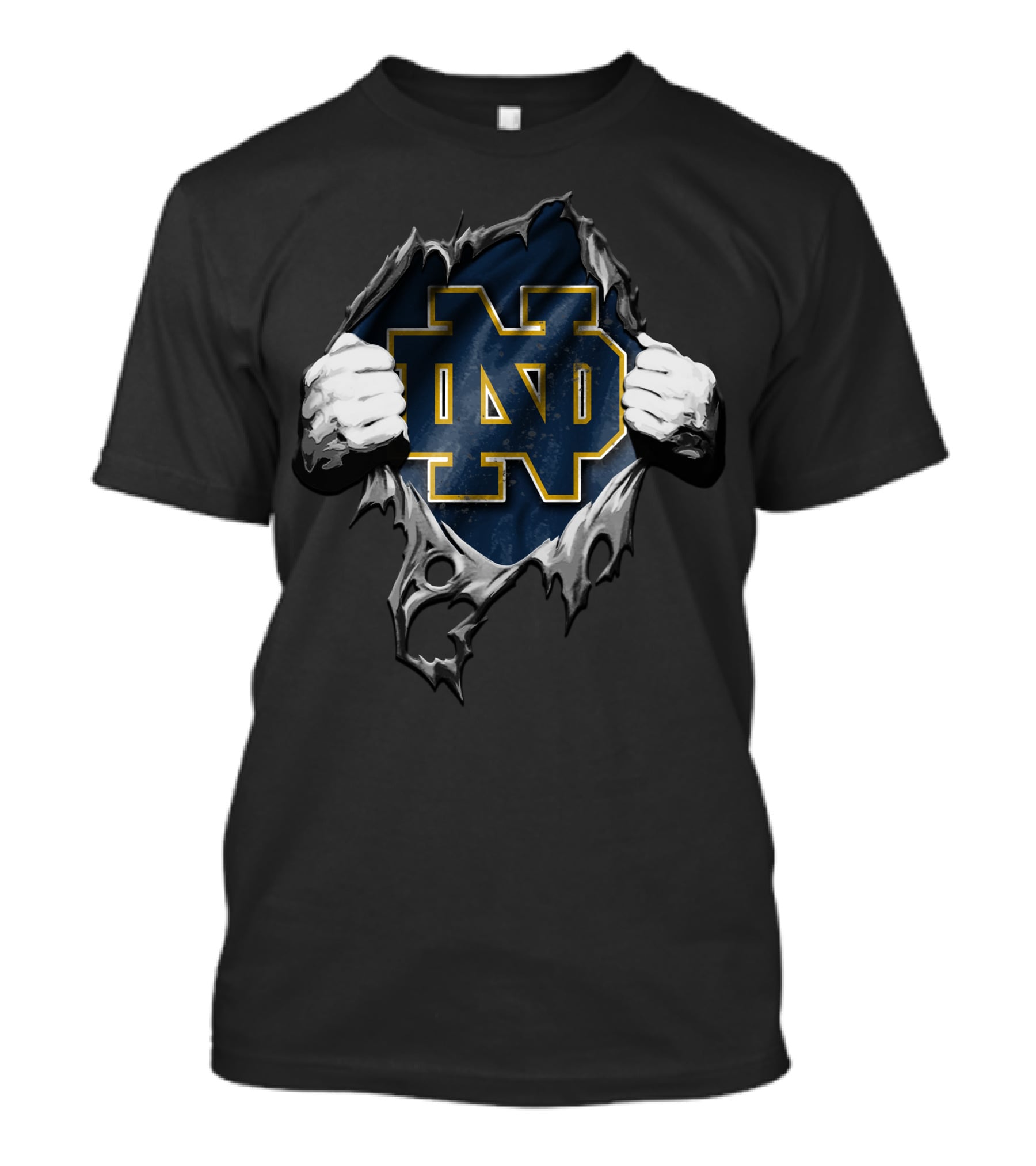 Notre Dame Fighting Irish Torn Logo Peeling T-Shirt
