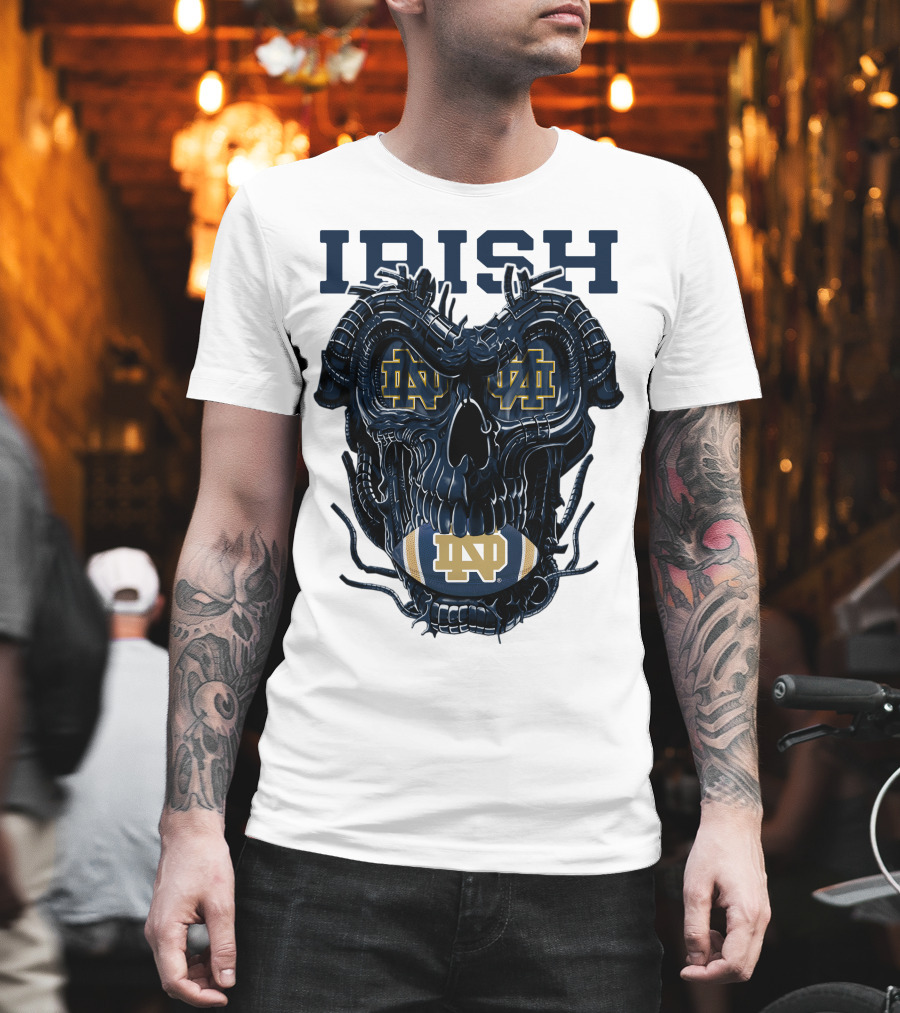 Dragonskull Notre Dame Irish ND Football Skull T-Shirt