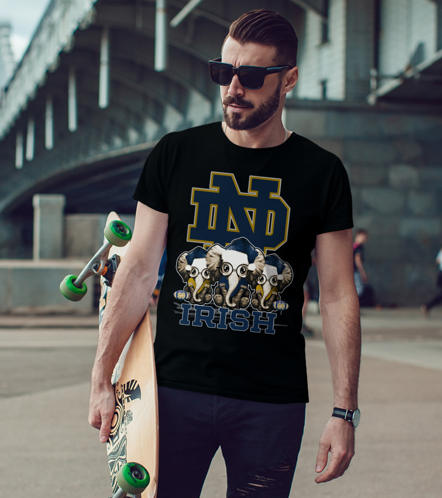 ND Elephants Irish Xmas Notre Dame Fighting Irish T-Shirt