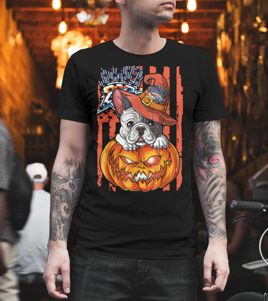 Hlw Bulldog Oklahoma City Thunder Halloween Pumpkin T-Shirt