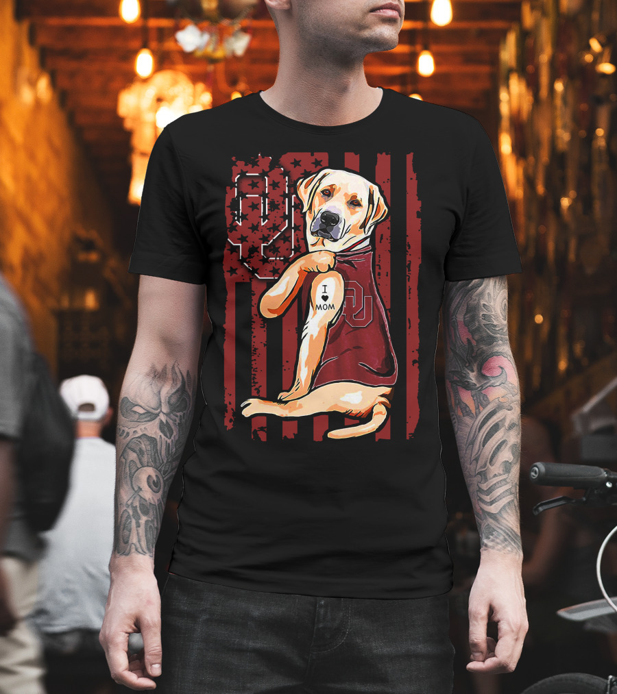 OU Labrador Retriever I Love Mom Oklahoma Sooners T-Shirt