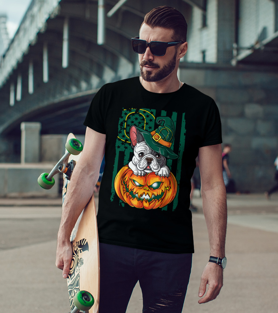 Hlw Bulldog Oregon Ducks Halloween Pumpkin Wizard Hat T-Shirt