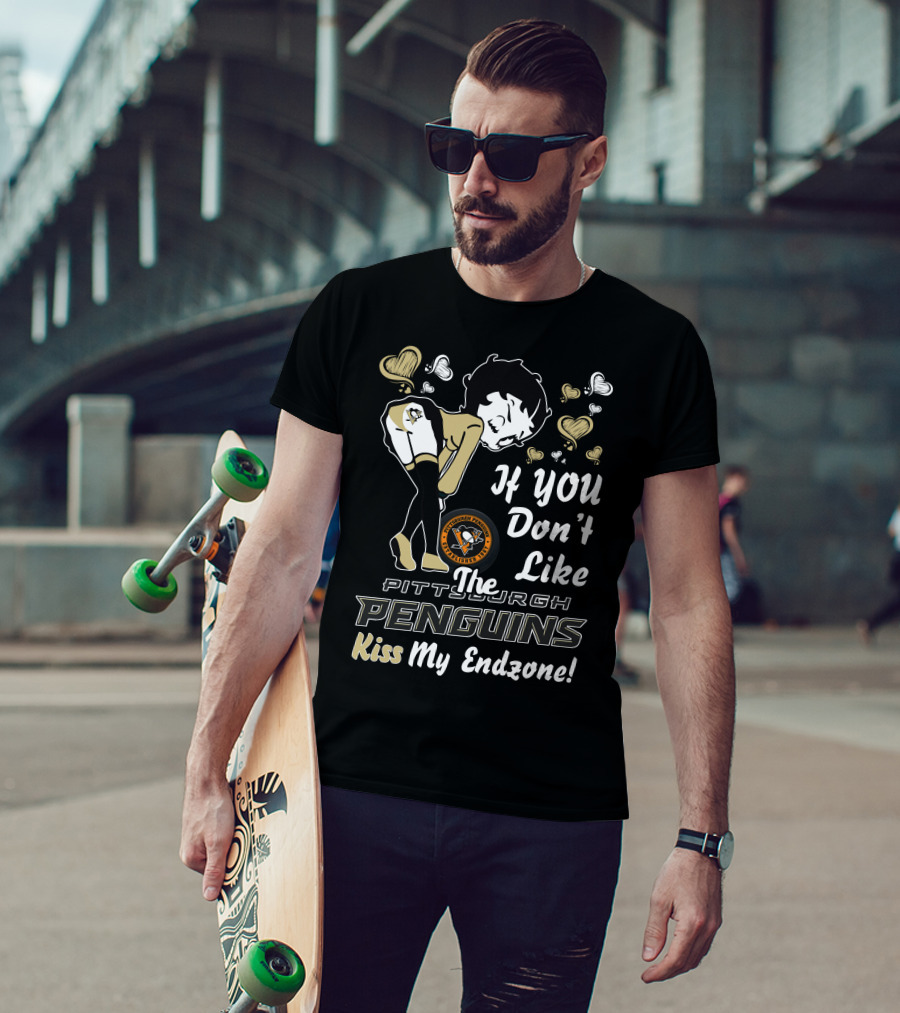 If You Don't Like The Pittsburgh Penguins Kiss My Endzone T-Shirt