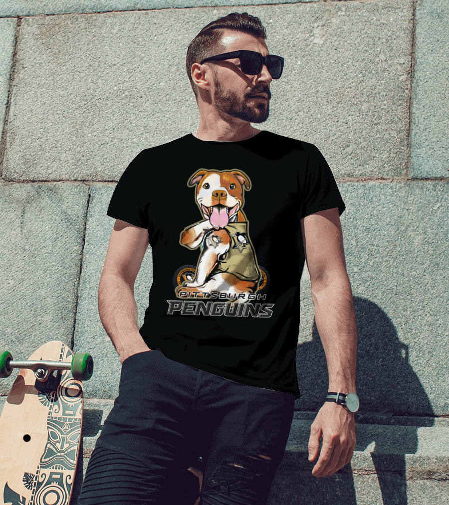 Pittsburgh Penguins Pitbull Hockey Team Fan T-Shirt