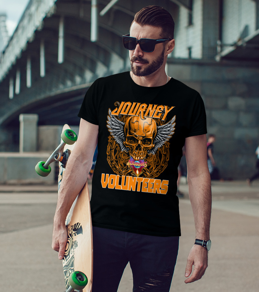Journey Volunteers Winged Skull Chain Flame T-Shirt