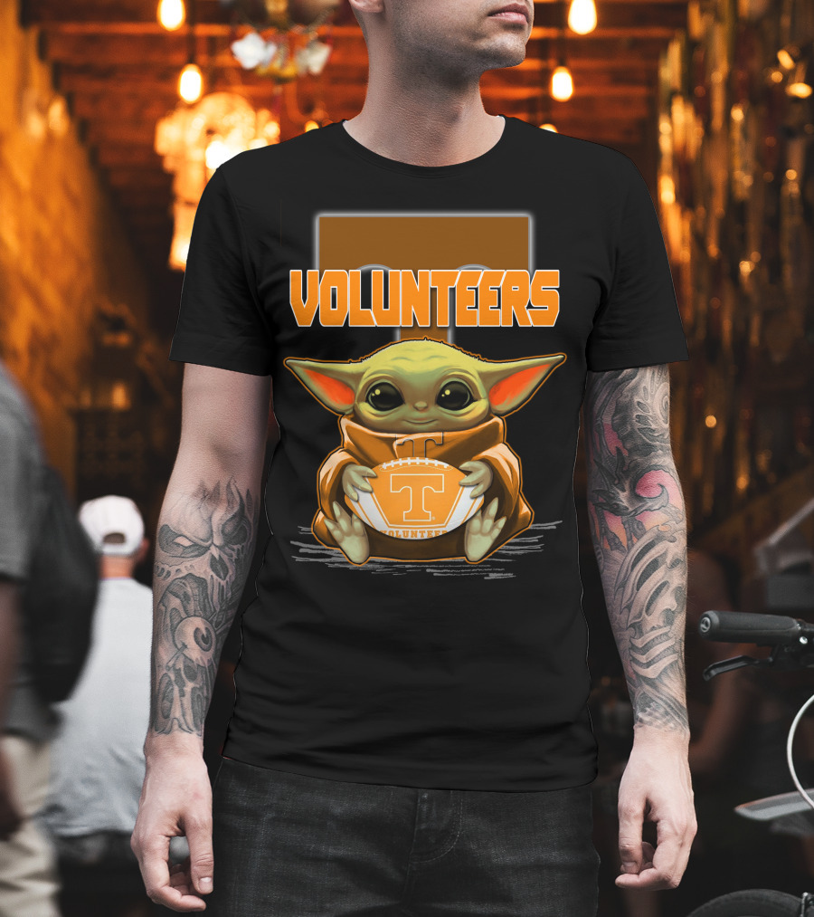 Baby Yoda Tennessee Volunteers Football T-Shirt