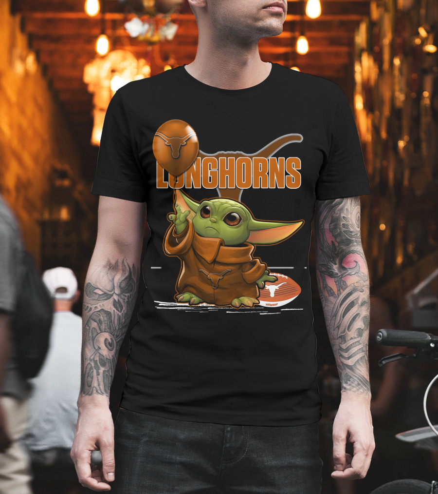 Yoda Longhorns Football Ball Texas T-Shirt