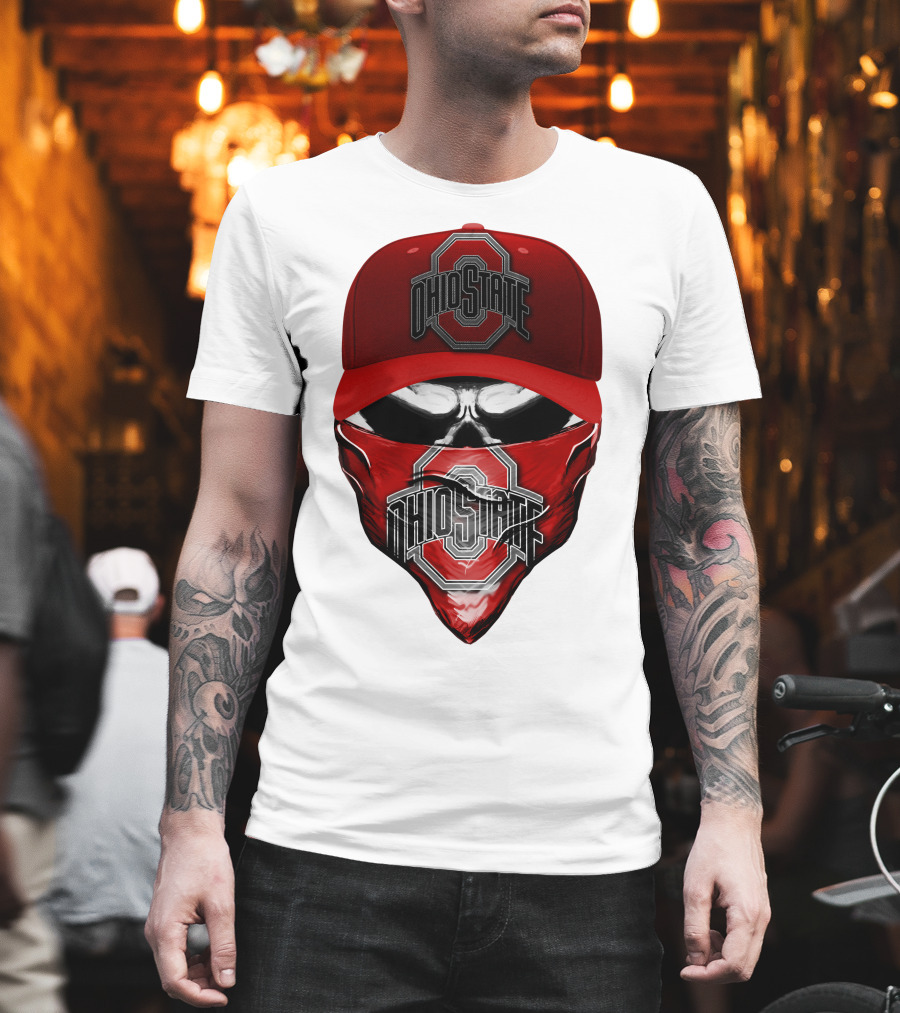 Ohio State Buckeyes Skull Bandana Hat T-Shirt