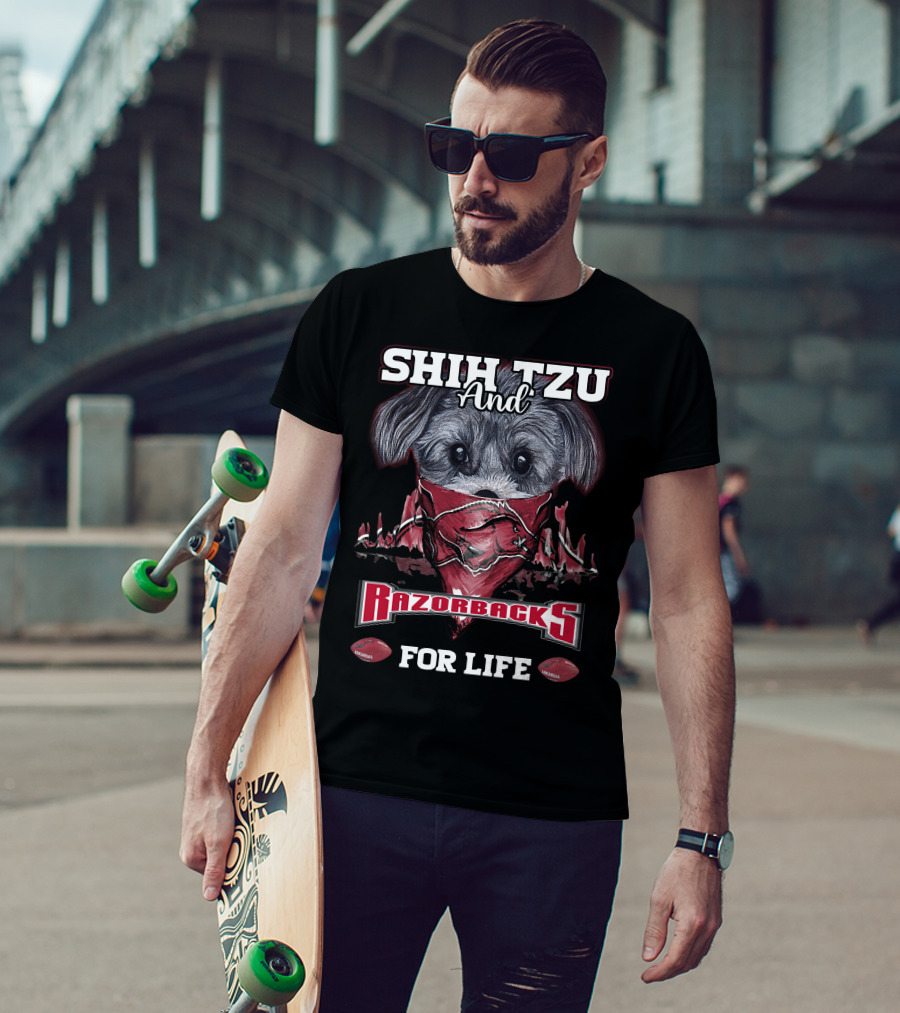 Shih Tzu And Razorbacks For Life T-Shirt