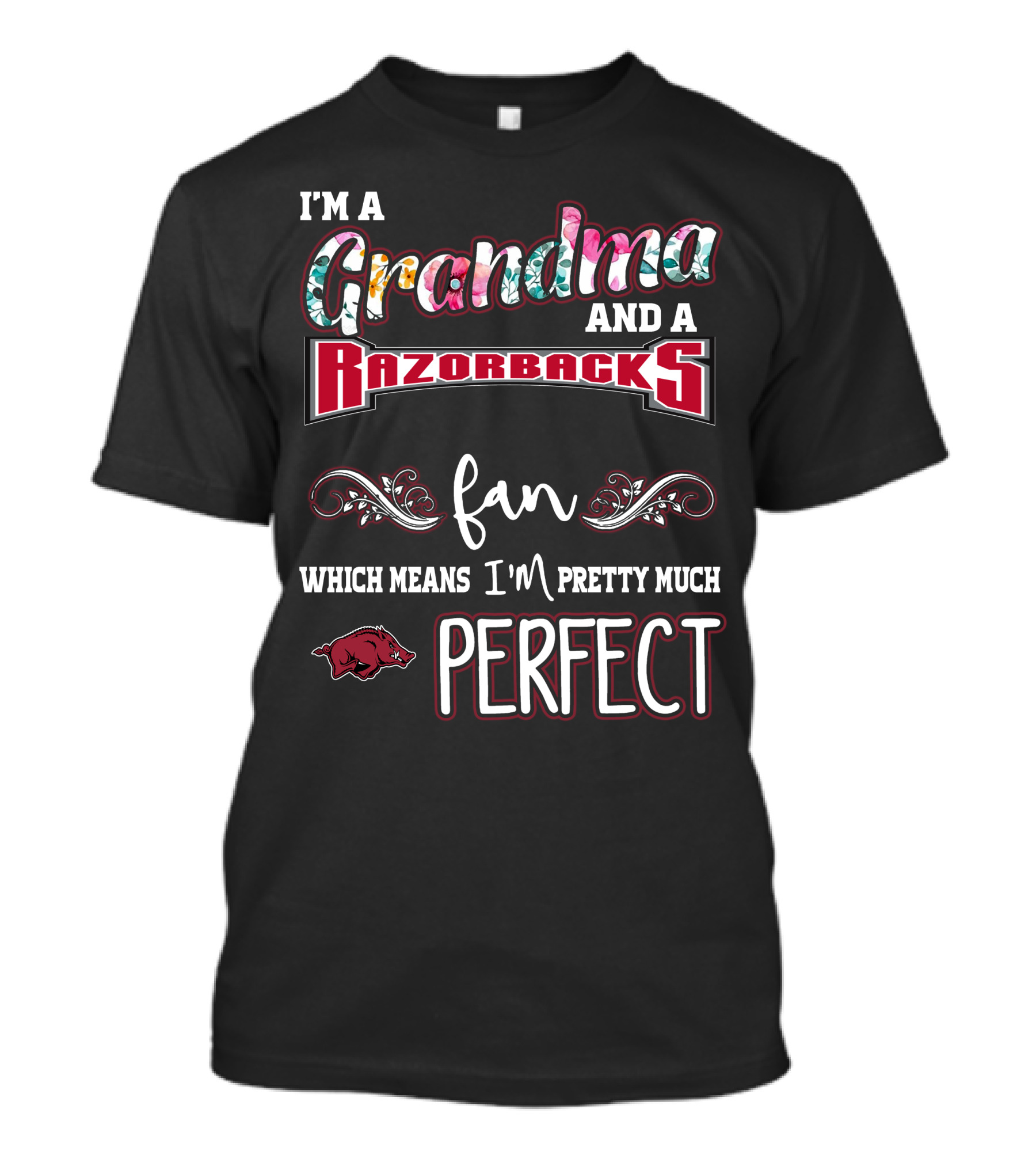 I'm A Grandma And A Razorbacks Fan Which Means I'm Pretty Much Perfect T-Shirt