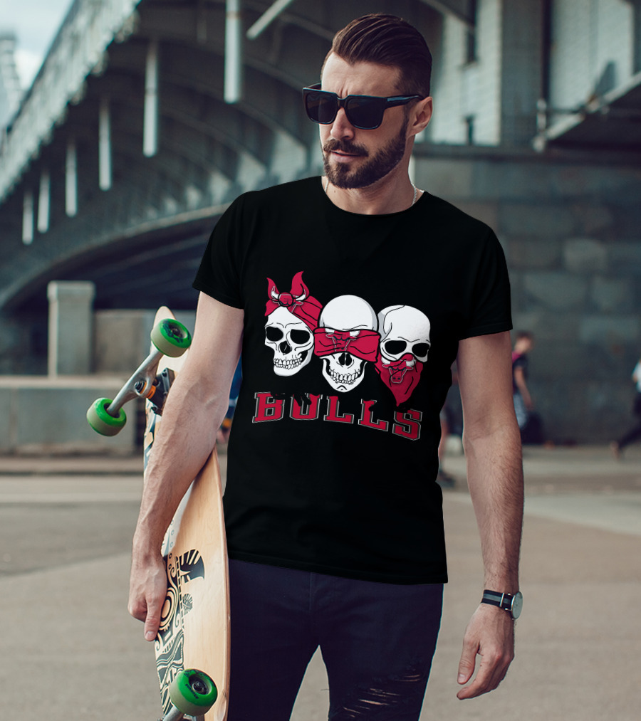 3 Skull Bulls Bandana Trio T-Shirt