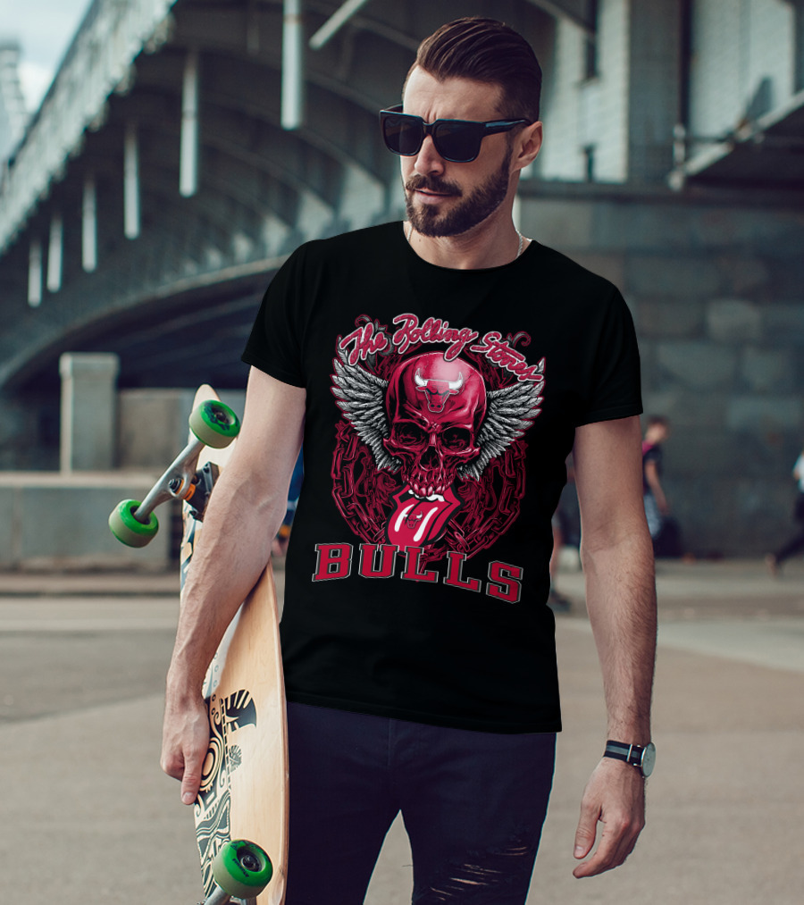 The Rolling Stones Bulls Skull With Wings And Chain T-Shirt