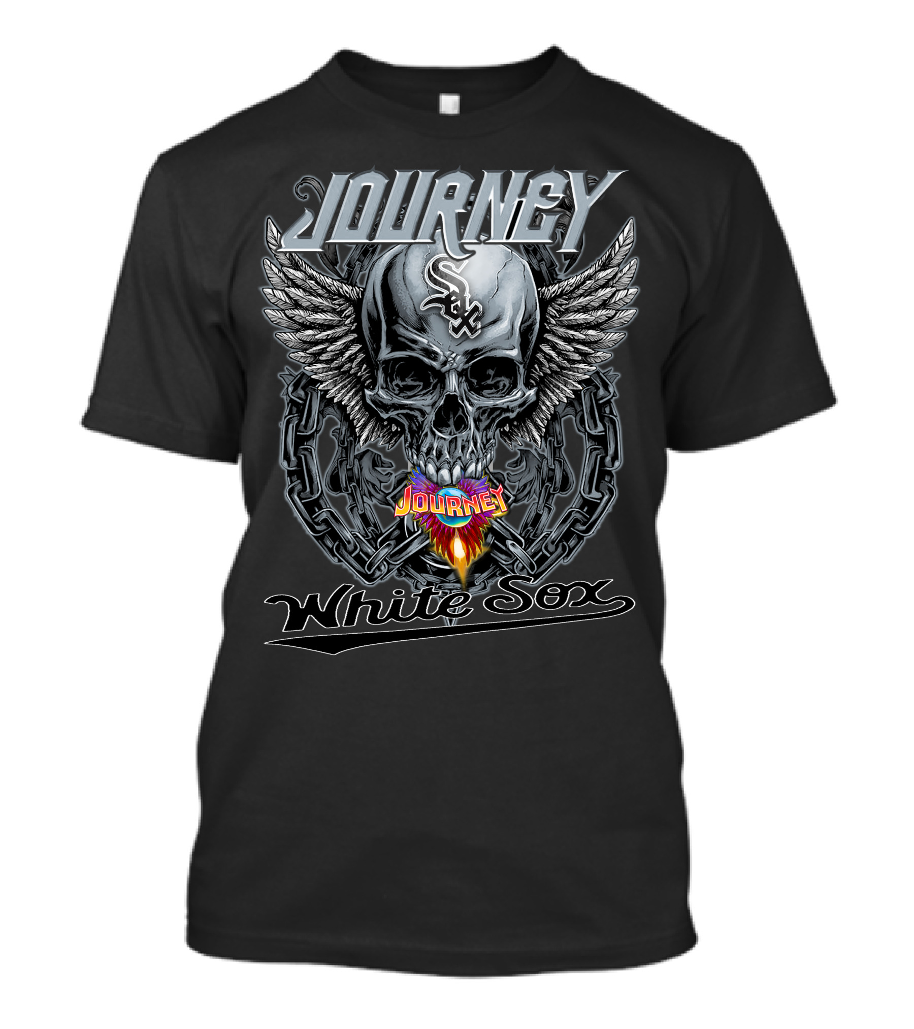 Journey Chicago White Sox Skull Chains Wings T-Shirt