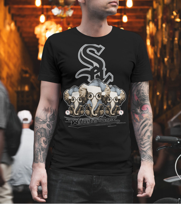 Chicago White Sox Festive Elephant Trio Christmas T-Shirt Chicago White Sox Festive Elephant Trio Christmas T-Shirt