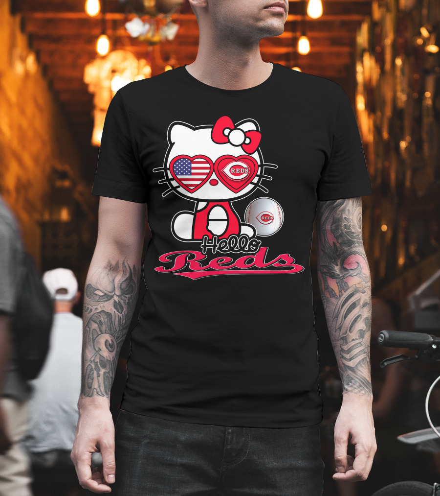 Hello Kitty Reds Cincinnati Baseball America T-Shirt