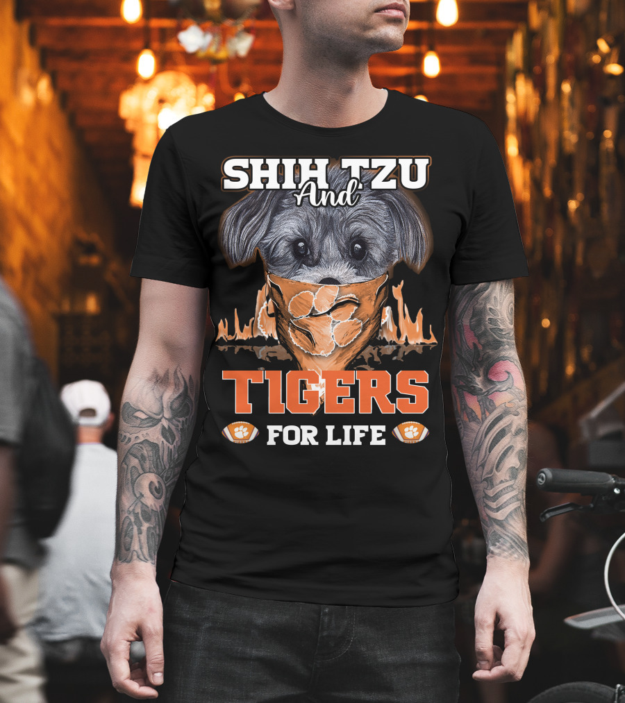 Shih Tzu and Clemson Tigers for Life T-Shirt
