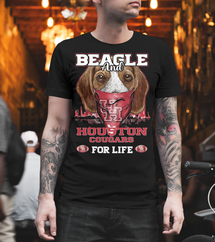 Beagle And Houston Cougars For Life T-Shirt