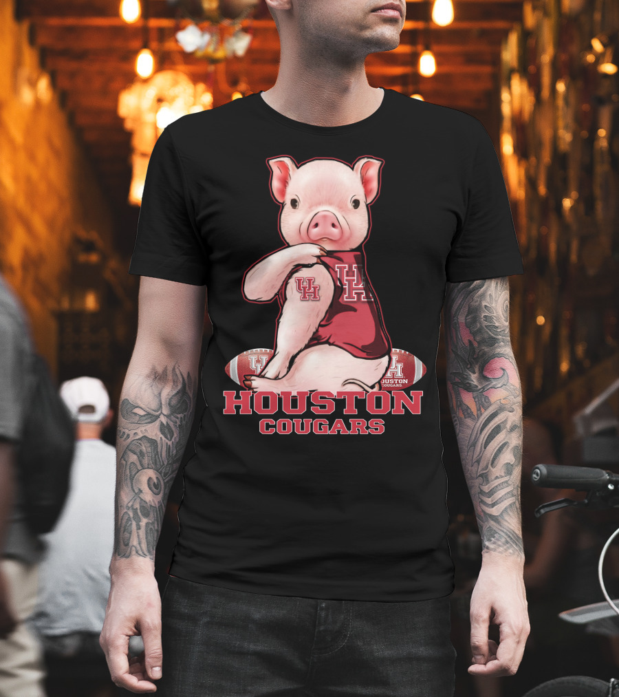 Pig in UH Jersey Houston Cougars Football T-Shirt