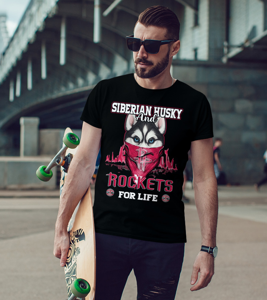 Siberian Husky And Rockets For Life T-Shirt