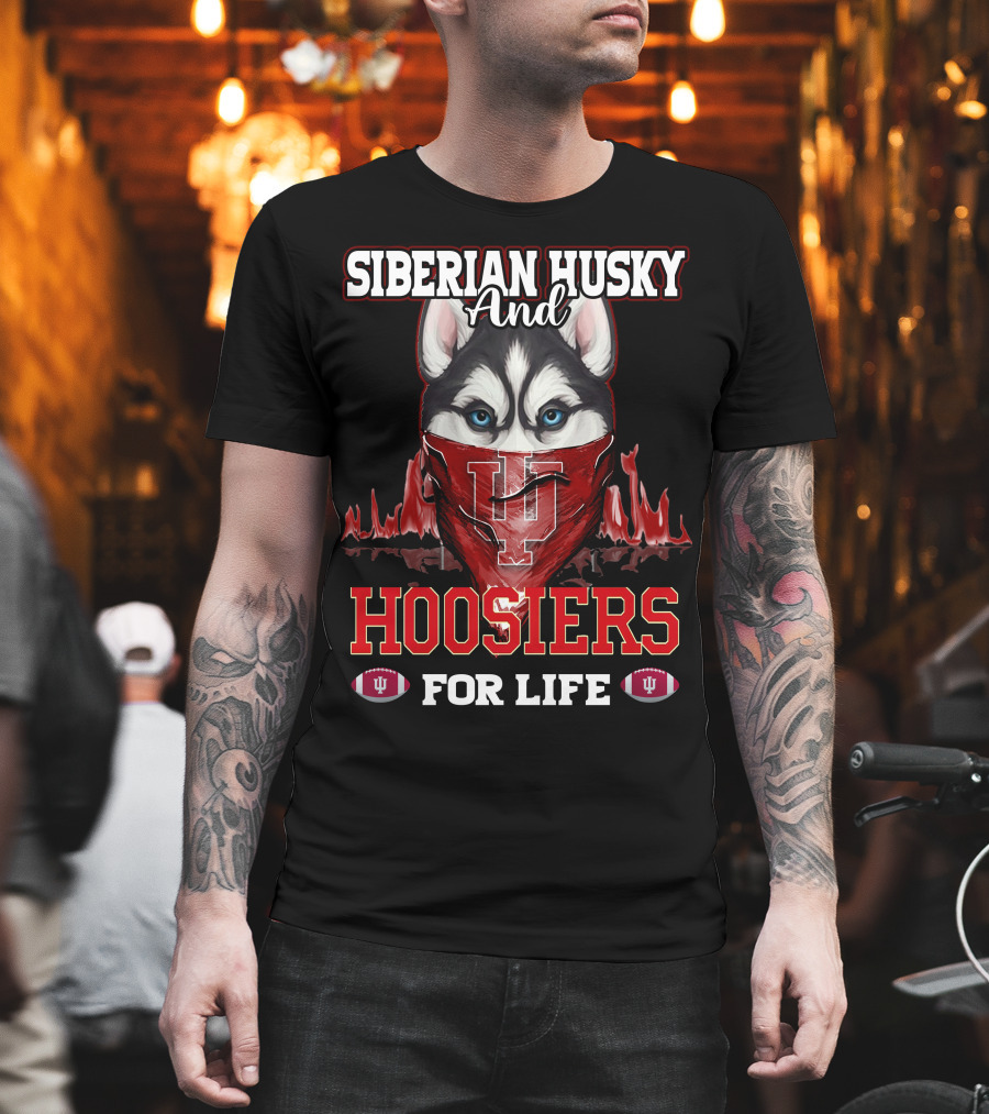 Siberian Husky and Indiana Hoosiers for Life T-Shirt