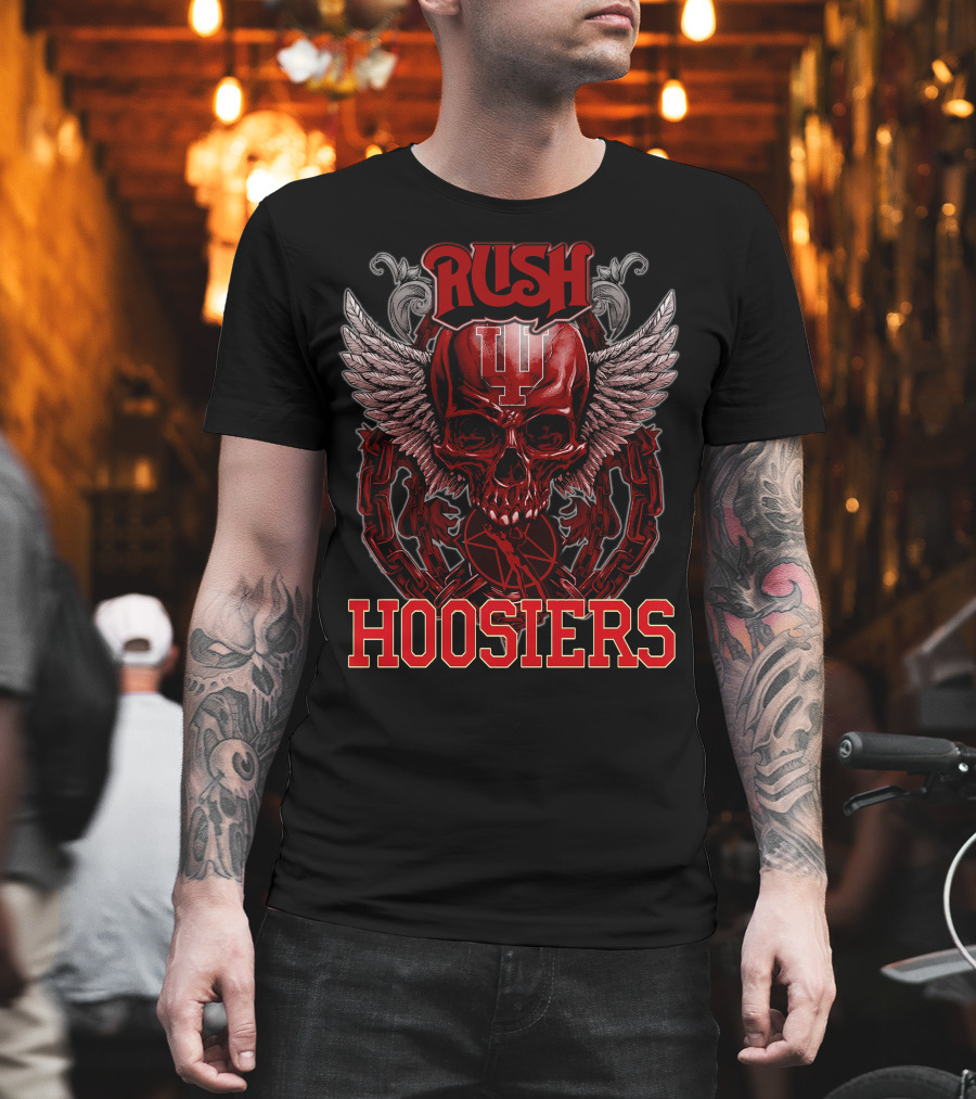 Rush Indiana Hoosiers Skull Wings T-Shirt