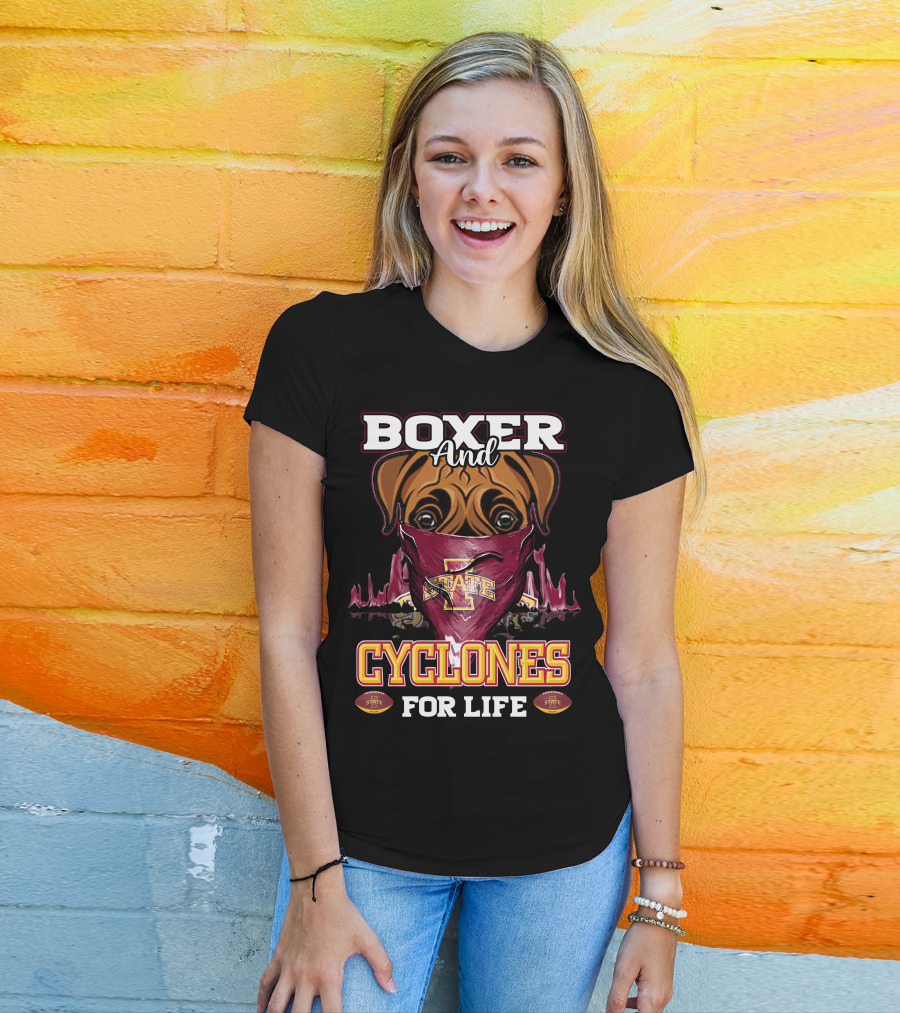 Boxer And Cyclones For Life Iowa State T-Shirt
