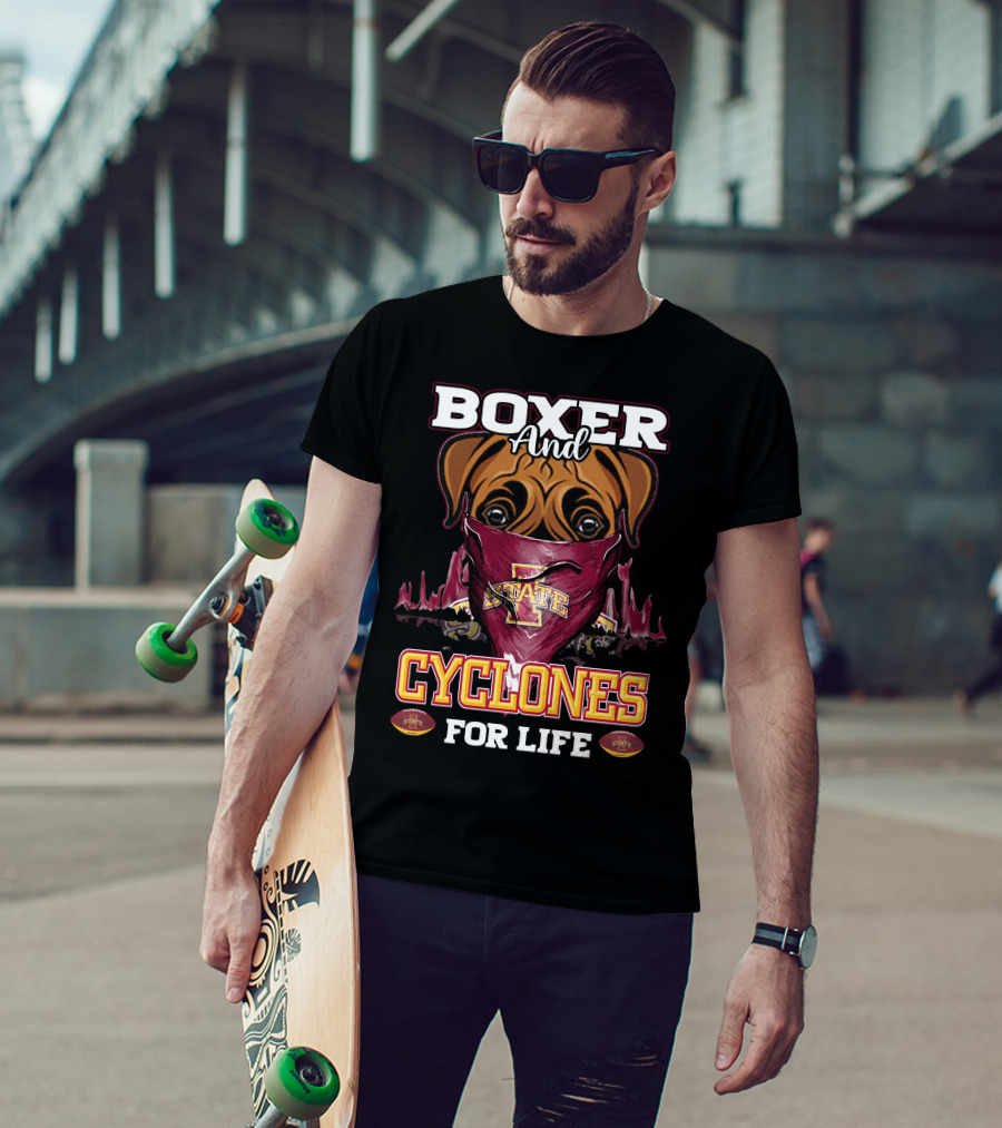 Boxer And Cyclones For Life Iowa State T-Shirt