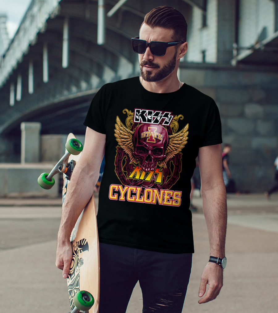 KISS Iowa State Cyclones Skull Wings T-Shirt