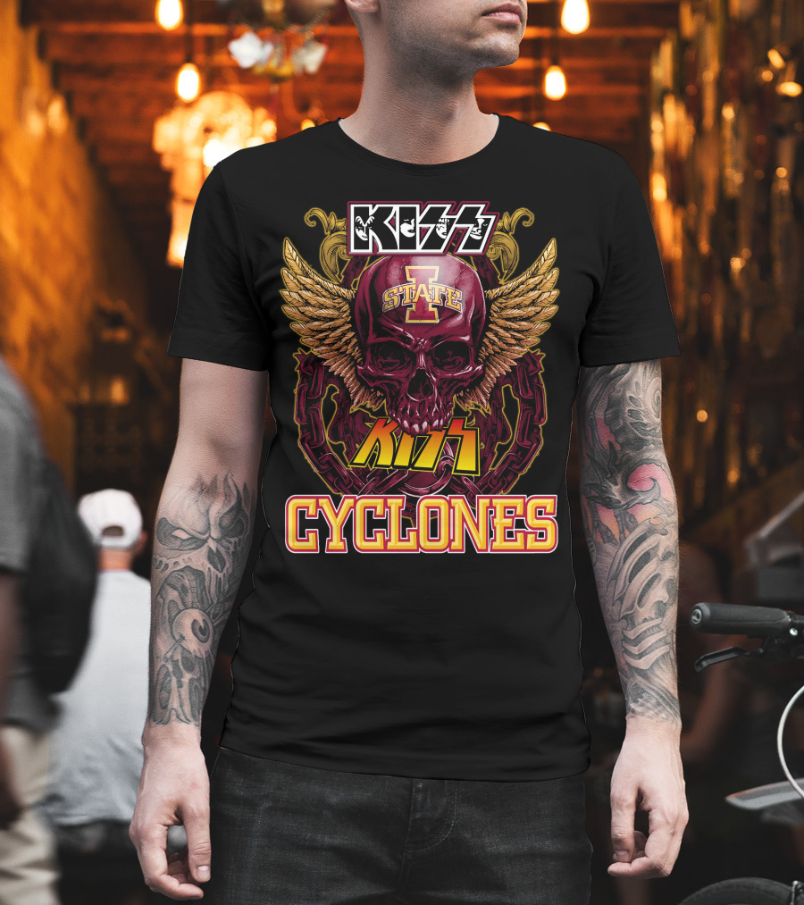 KISS Iowa State Cyclones Skull Wings T-Shirt